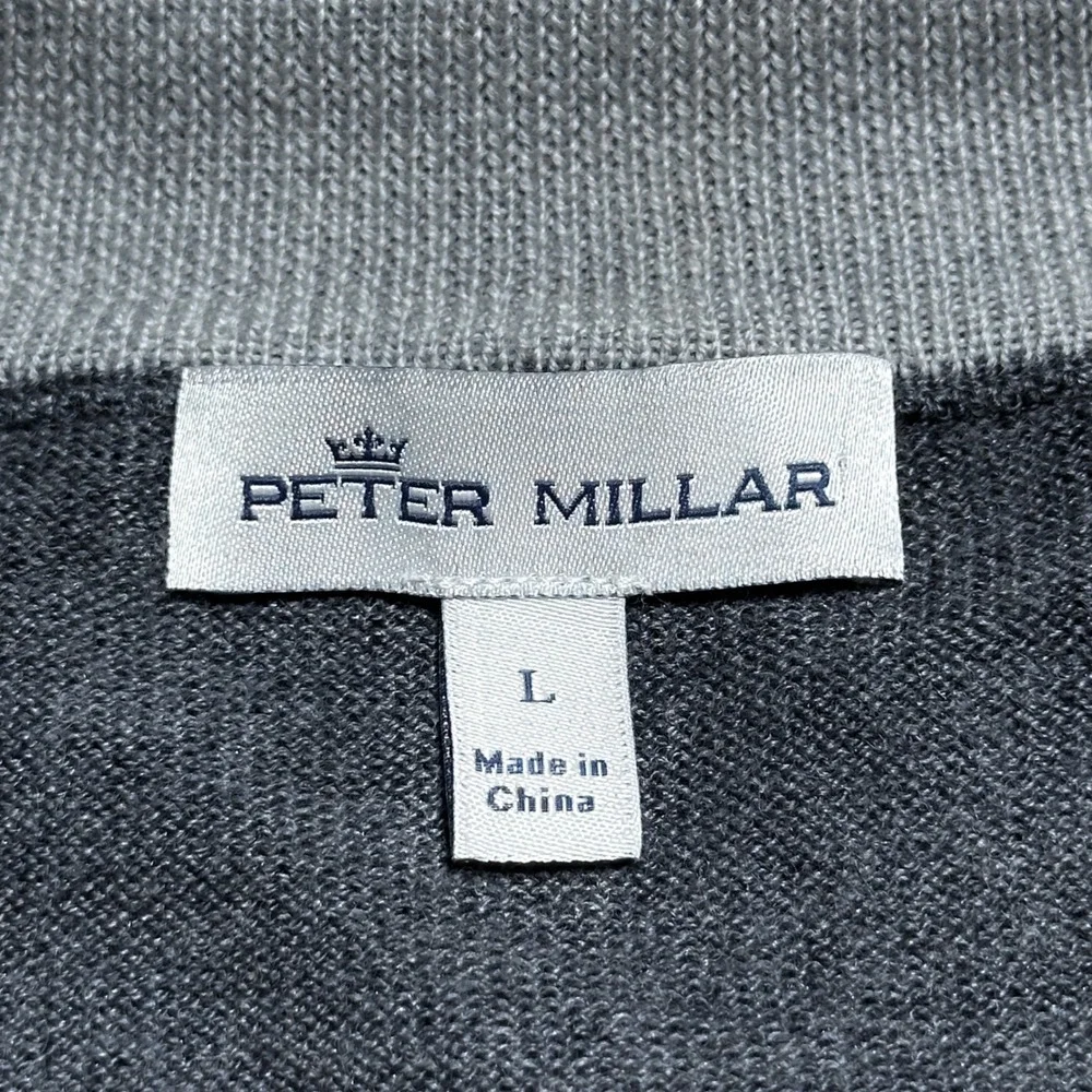 Peter Millar 1/4 Zip Sweater Mens Large Merino Wool Silk Muirfield Golf Scotland